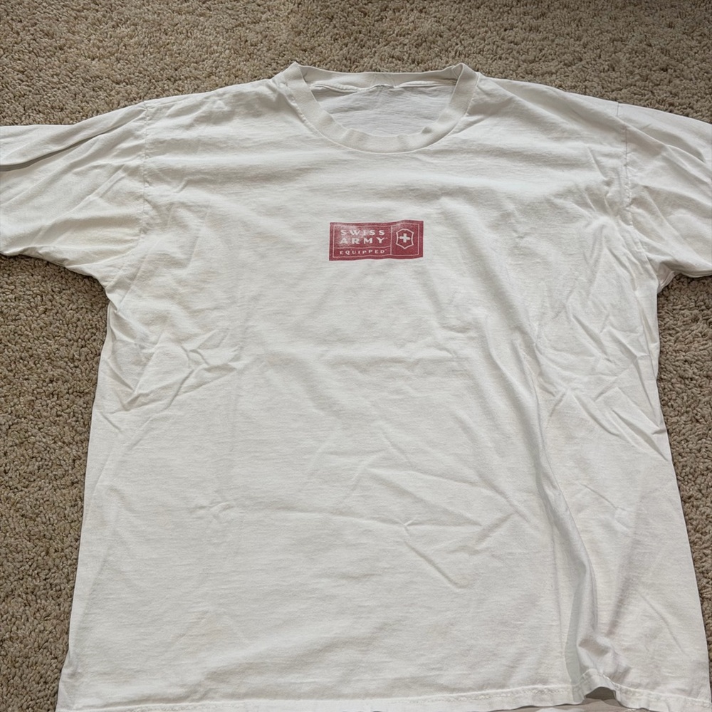 White Tee with Red Graphic